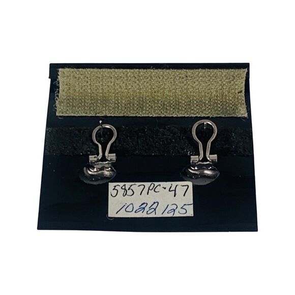 Piscitelli Crystal Silver Flower Button Earrings Designer Piscitelli  Signed - Picture 10 of 12